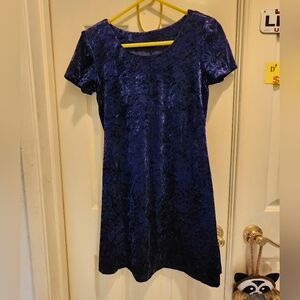 Blue velvet dress